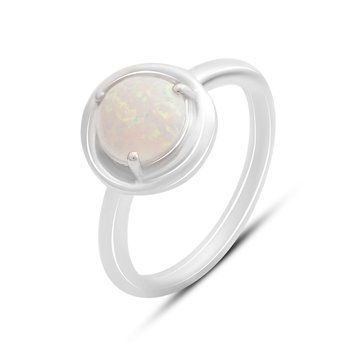 Срібна каблучка з опалом 0.906ct, вага виробу 3,08 гр (2169925) 17.5 розмір 2169925 фото