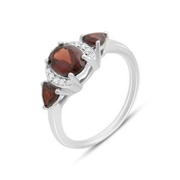 Серебряное кольцо с натуральным гранатом 2.102ct, вес изделия 3,08 гр (2062721) 18 размер 2062721 фото