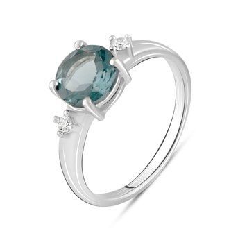 Срібна каблучка з топазом Лондон Блю 1.642ct, вага виробу 2,86 гр (2024644) 18 розмір 2024644 фото