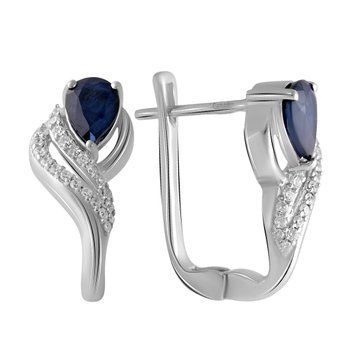 Срібна каблучка з натуральним сапфіром 0.74ct, вага виробу 3,63 гр (2051824) 16.5 розмір 2051824 фото