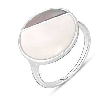 Серебряное кольцо с натуральным перламутром 2.1ct, вес изделия 3,29 гр (2129189) 17 размер 2129189 фото