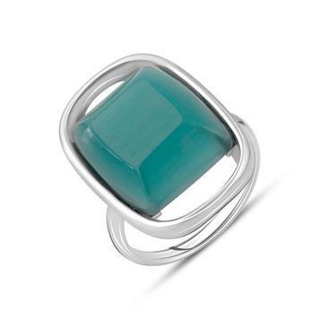 Срібна каблучка з котячим оком 11.75ct, вага виробу 7,02 гр (2125952) 17 розмір 2125952 фото