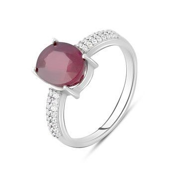 Серебряное кольцо с натуральным рубином 3.471ct, вес изделия 3,14 гр (2092681) 18 размер 2092681 фото