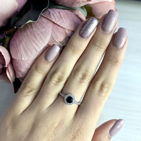 Серебряное кольцо с натуральным сапфиром 1.065ct, вес изделия 1,61 гр (1236611) 17 размер 1236611 фото