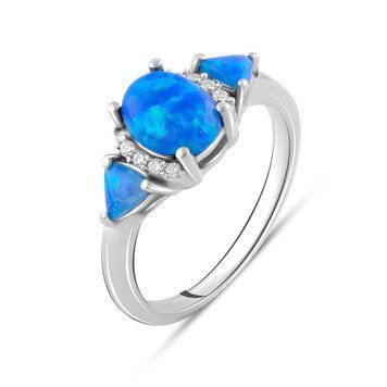 Серебряное кольцо с опалом 0.99ct, вес изделия 2,69 гр (2083597) 17 размер 2083597 фото