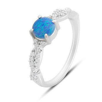 Срібна каблучка з опалом 0.662ct, фіанітами, вага виробу 2,02 гр (2170044) 17 розмір 2170044 фото