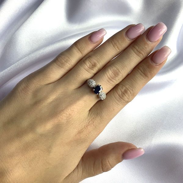 Срібна каблучка з натуральним сапфіром 1.615ct, вага виробу 3,04 гр (2063148) 18 розмір 2063148 фото