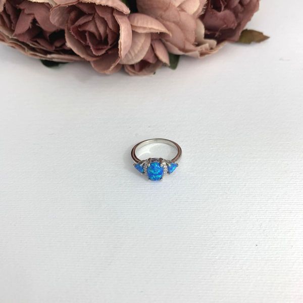 Серебряное кольцо с опалом 0.99ct, вес изделия 2,69 гр (2083597) 17 размер 2083597 фото