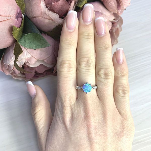 Срібна каблучка з опалом 2.61ct, вага виробу 2,35 гр (2073086) 17.5 розмір 2073086 фото