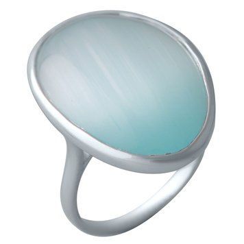 Срібна каблучка з котячим оком 26.635ct, вага виробу 9,15 гр (2016038) 17.5 розмір 2016038 фото