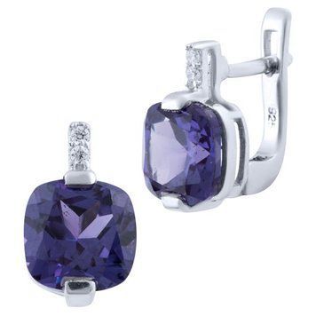 Срібні сережки з олександритом 7.303ct (1651537) 1651537 фото