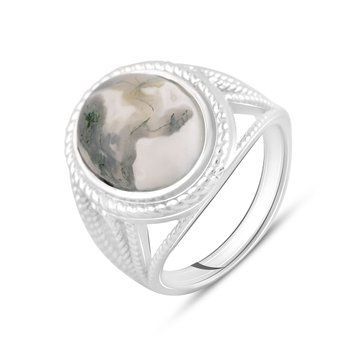 Серебряное кольцо с натуральным агатом, вес изделия 8,06 гр (2120988) 17 размер 2120988 фото