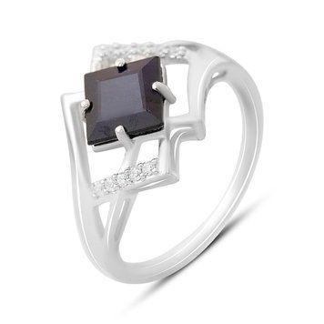 Серебряное кольцо с натуральным сапфиром 2.13ct, фианитами, вес изделия 3,03 гр (2162612) 18.5 размер 2162612 фото