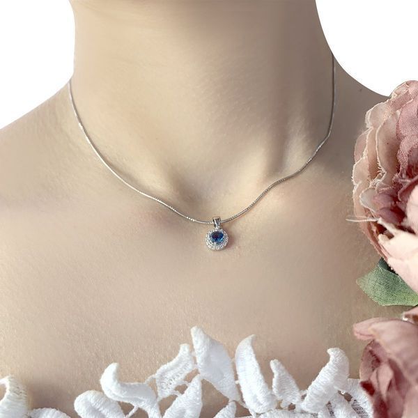 Серебряная подвеска с топазом Лондон Блю 0.595ct (1961353) 1961353 фото