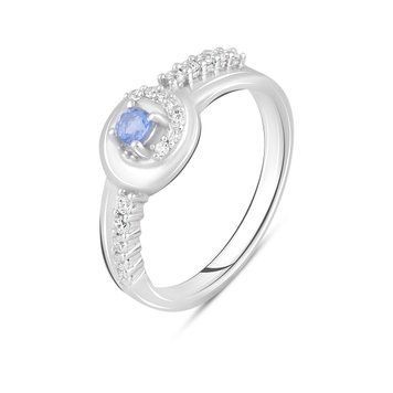 Срібна каблучка зі штучним танзанітом nano 0.498ct, вага виробу 3,13 гр (2110408) 17.5 розмір 2110408 фото