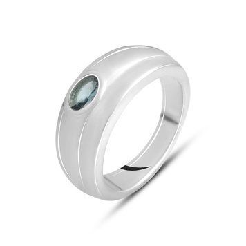 Серебряное кольцо с топазом Лондон Блю 0.4ct, вес изделия 5,31 гр (2140818) 17 размер 2140818 фото