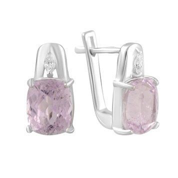 Срібні сережки з натуральним Кунцитом 8.906ct (2116400) 2116400 фото
