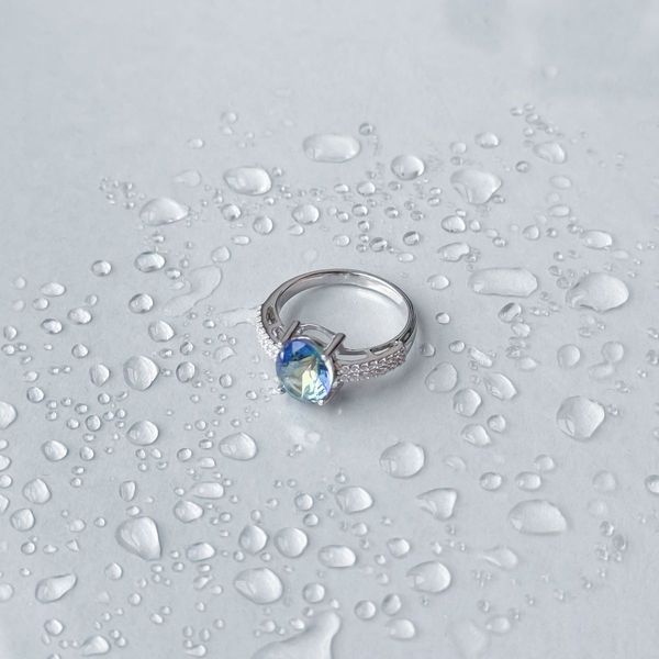 Серебряное кольцо с мистик топазом 2.194ct, вес изделия 2,99 гр (1913178) 17.5 размер 1913178 фото