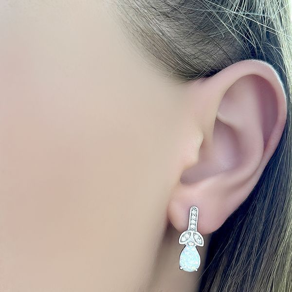 Срібні сережки з опалом 0.9ct (2106821) 2106821 фото