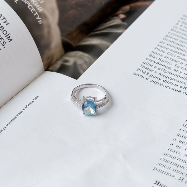 Серебряное кольцо с мистик топазом 2.194ct, вес изделия 2,99 гр (1913178) 17.5 размер 1913178 фото