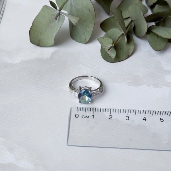 Серебряное кольцо с мистик топазом 2.194ct, вес изделия 2,99 гр (1913178) 17.5 размер 1913178 фото