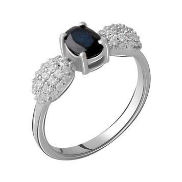 Серебряное кольцо с натуральным сапфиром 1.615ct, вес изделия 2,7 гр (2063148) 17 размер 2063148 фото