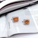 Срібні сережки з Натуральним золотим кварцом 18.54ct, фіанітами (2165897) 2165897 фото 2