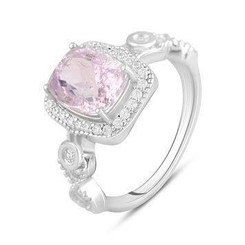 Срібна каблучка з натуральним Кунцитом 4.68ct, вага виробу 4,67 гр (2116431) 18 розмір 2116431 фото