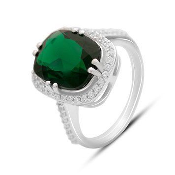 Срібна каблучка зі смарагдом nano 5.234ct, вага виробу 4,63 гр (2159681) 18 розмір 2159681 фото