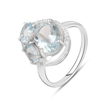 Серебряное кольцо с натуральным топазом 7.046ct, вес изделия 3,79 гр (2129608) 18 размер 2129608 фото