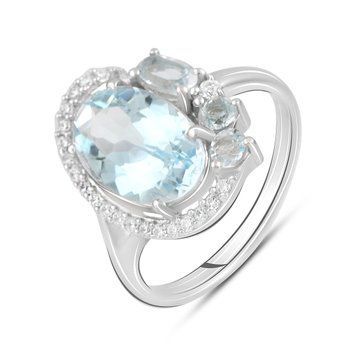 Срібна каблучка з натуральним топазом 4.56ct, вага виробу 3,96 гр (2129622) 17 розмір 2129622 фото