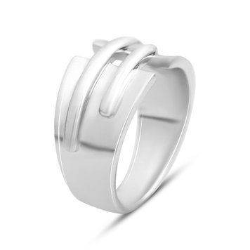 Серебряное кольцо с без камней, вес изделия 7,62 гр (2143970) 17.5 размер 2143970 фото