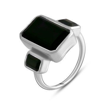 Срібна каблучка з натуральним оніксом 7.808ct, вага виробу 5,89 гр (2127468) 18 розмір 2127468 фото