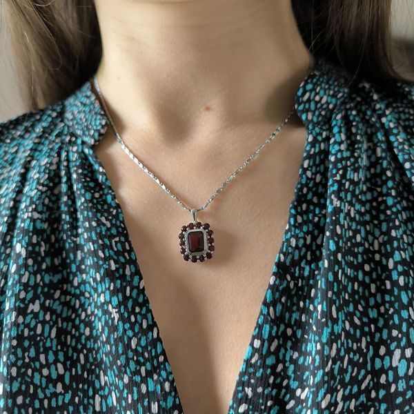Срібна підвіска з гранатом 4.575ct (2181392) 2181392 фото