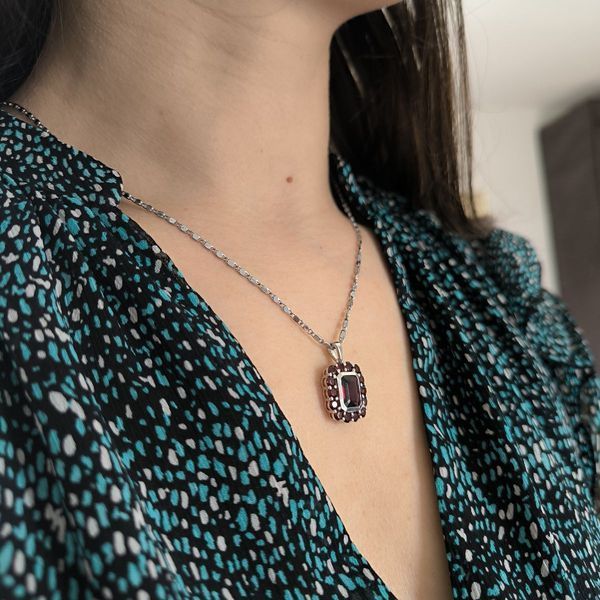 Срібна підвіска з гранатом 4.575ct (2181392) 2181392 фото
