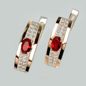 Серебряные серьги с золотыми пластинами 2795762253 фото