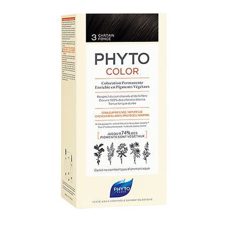 Фіто Фітоколор Безаміачна крем-фарба для волосся Phyto PhytoColor Coloration Permanente 3 Темний шатен 112 мл 3338221002525 фото