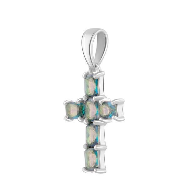 Серебряный крестик с мистик топазом 2.05ct (2085041) 2085041 фото