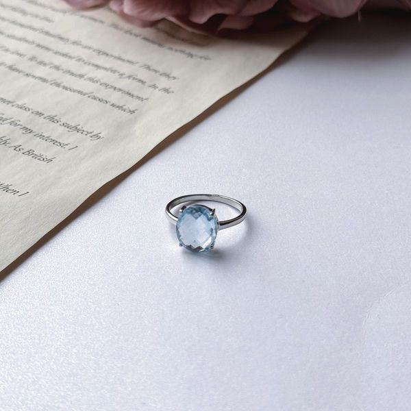 Срібна каблучка з натуральним топазом 4.875ct, вага виробу 2,91 гр (2049425) 18 розмір 2049425 фото